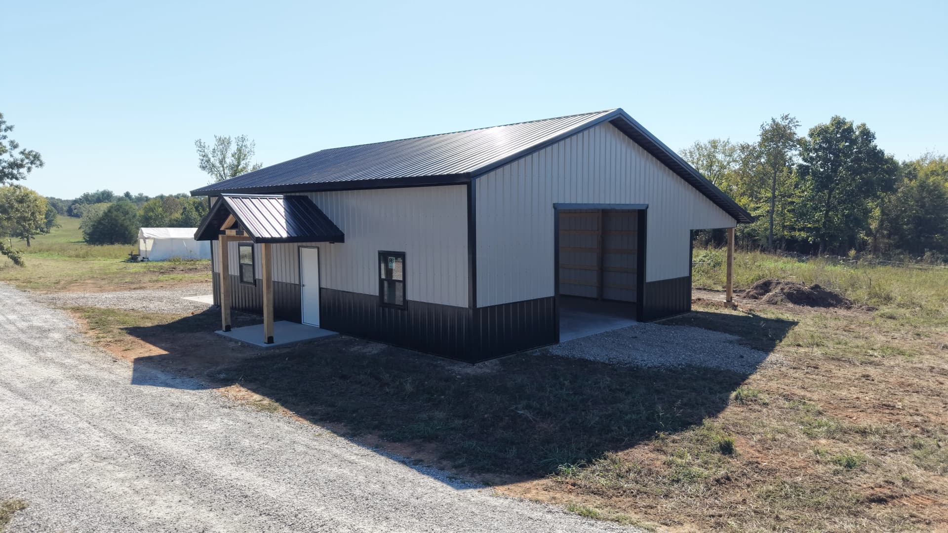 30x40 Custom Shop Build with Lean-To and Concrete Approach